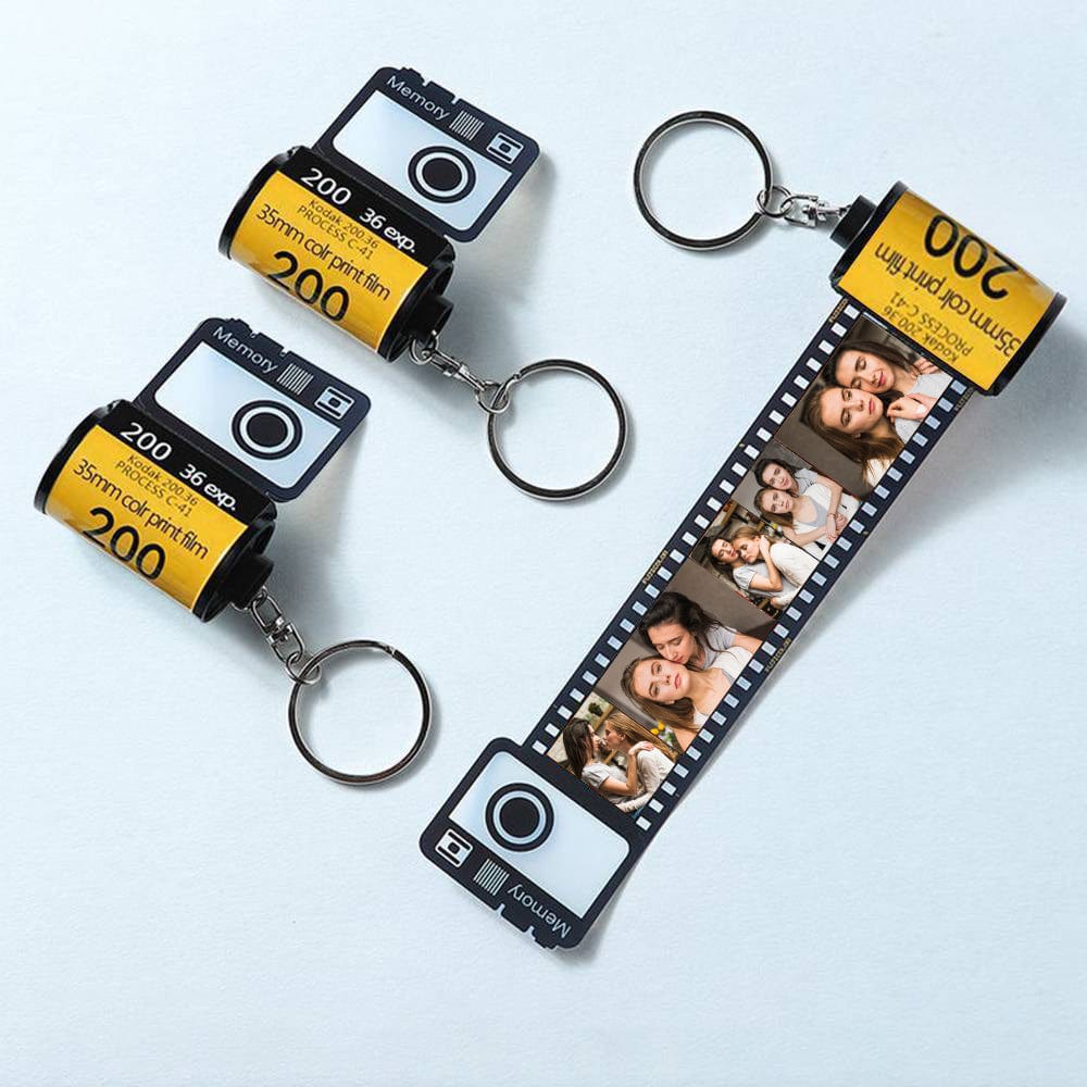 Custom Colorful Camera Roll Keychain Romantic Personalized LGBT Lesbian Wedding Day Gifts