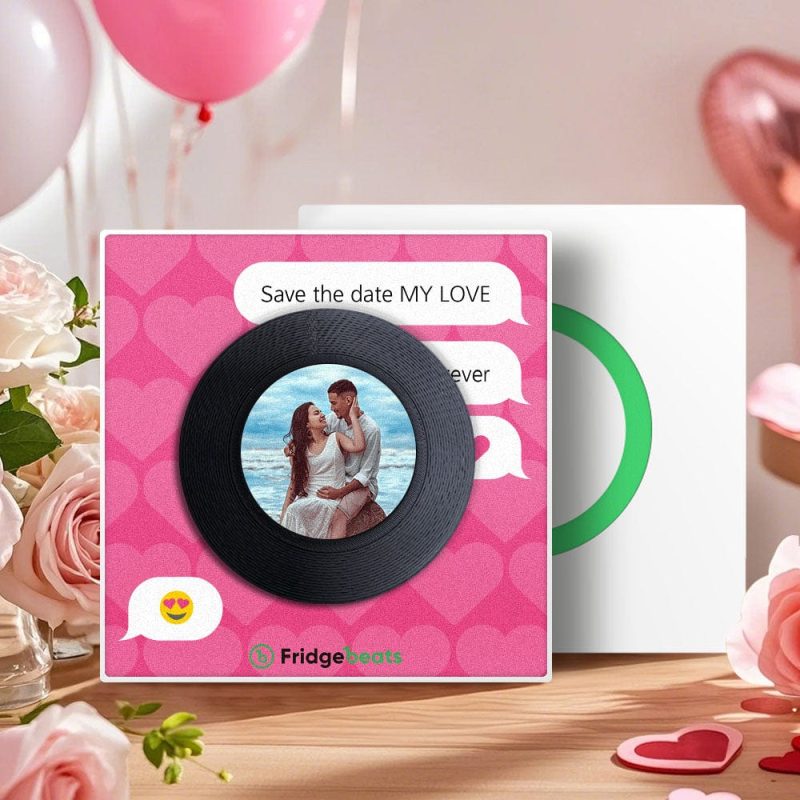 Custom Music & Photo Fridge Magnet Can Customize 1-6 Vinyl and Songs