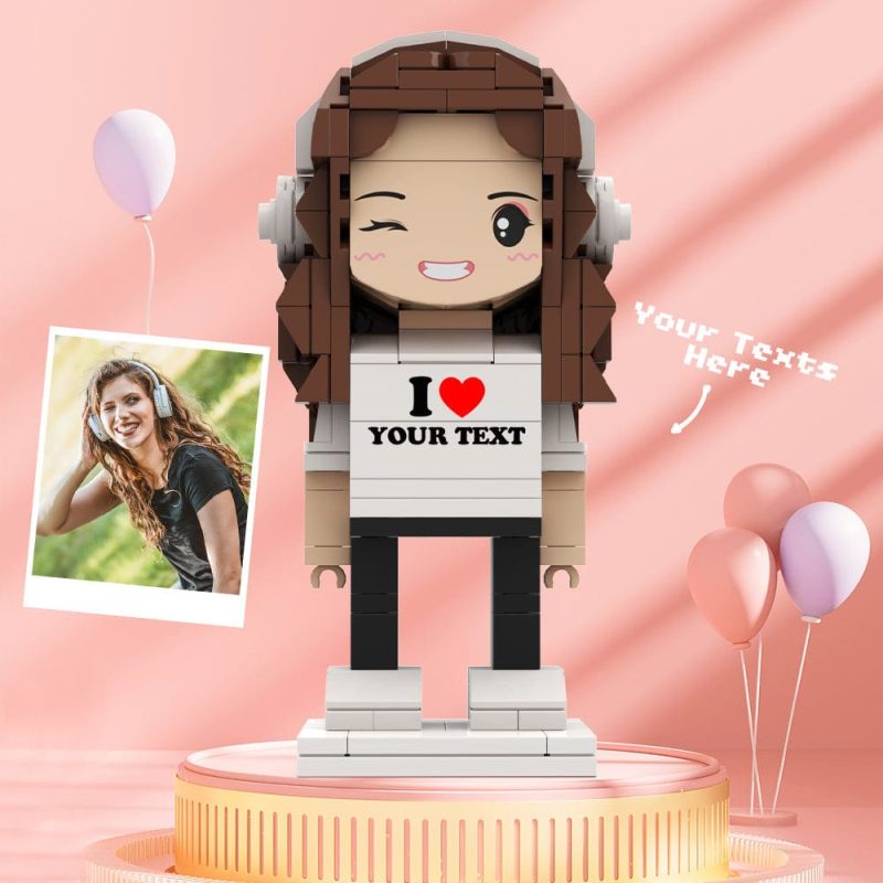Valentine’s Day Gifts Custom Brick Figures Personlized Text Brick Figures I LOVE XXX Brick Figures