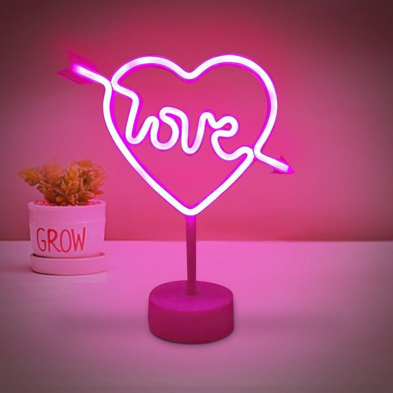 Neon Led Lights Heart Shape Valentine’s Day Gift For Couple