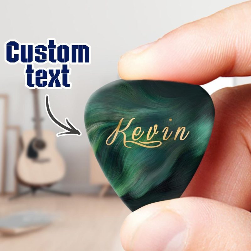 Green Gift Custom Guitar Pick Gift For Boyfriend – 6pcs