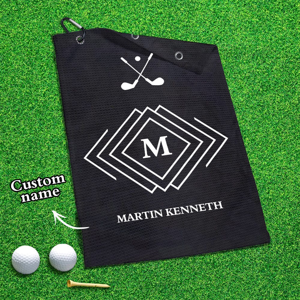 Monogrammed Golf Towel Custom Golf Towel With Names Golf Gifts for Him - Image 2