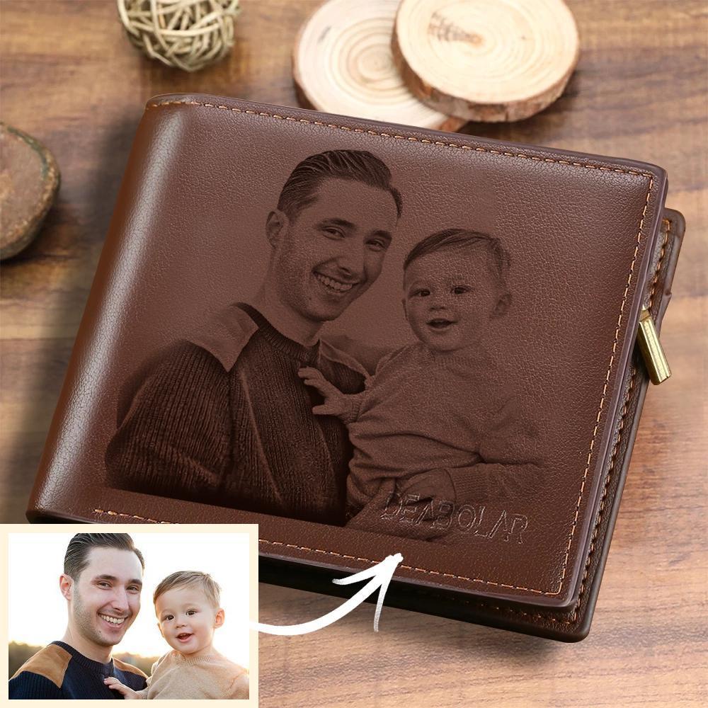Gift for Him Men's Wallet Photo Wallet Gift for Him Custom Photo Engraved Wallet Personalized Photo Wallet Love Gifts