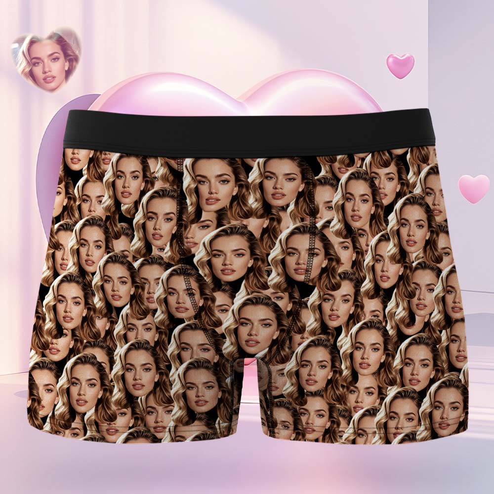 Custom Face Boxer Shorts Crazy Gift Valentine's Day Gifts for Husband