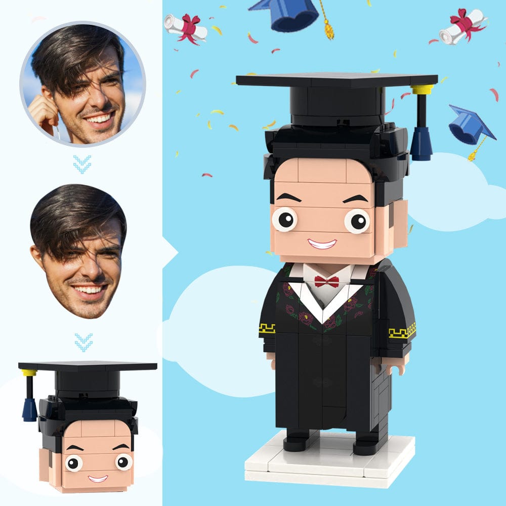 Custom Head Brick Figures Personalized Medical Bachelor's Uniforms Brick Figures Small Particle Block Toy Graduation Gifts