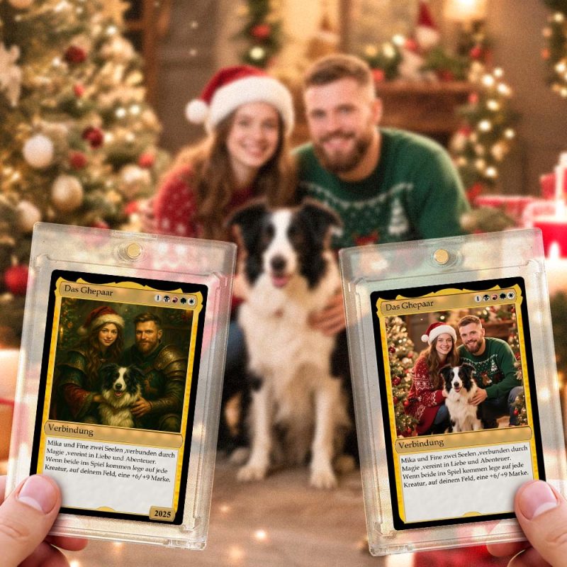 Custom Trading Card Merry Christmas Present for Lover Turn Your Photo into a Unique Collectible Pixel Man Style Card Xmas Gift IdeaUS