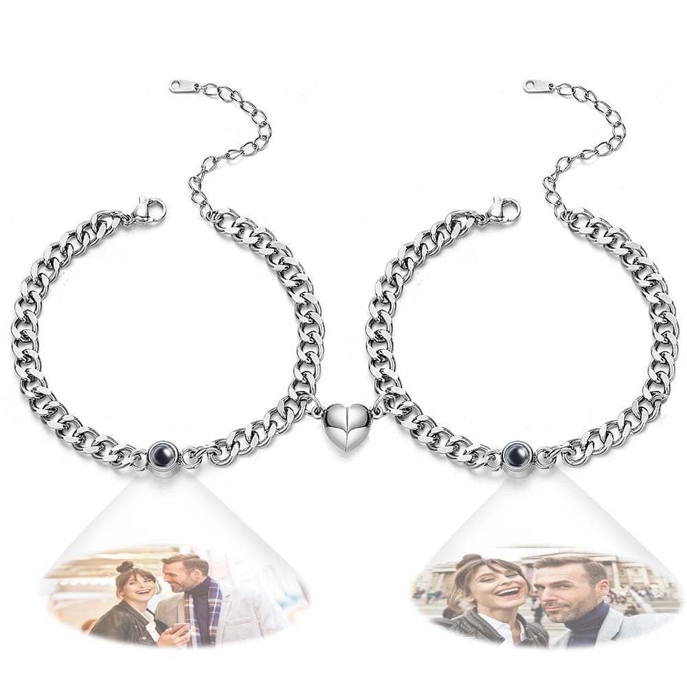 Custom Simple Fashion Chain with Magnet Picture Projection Bracelet - Image 5