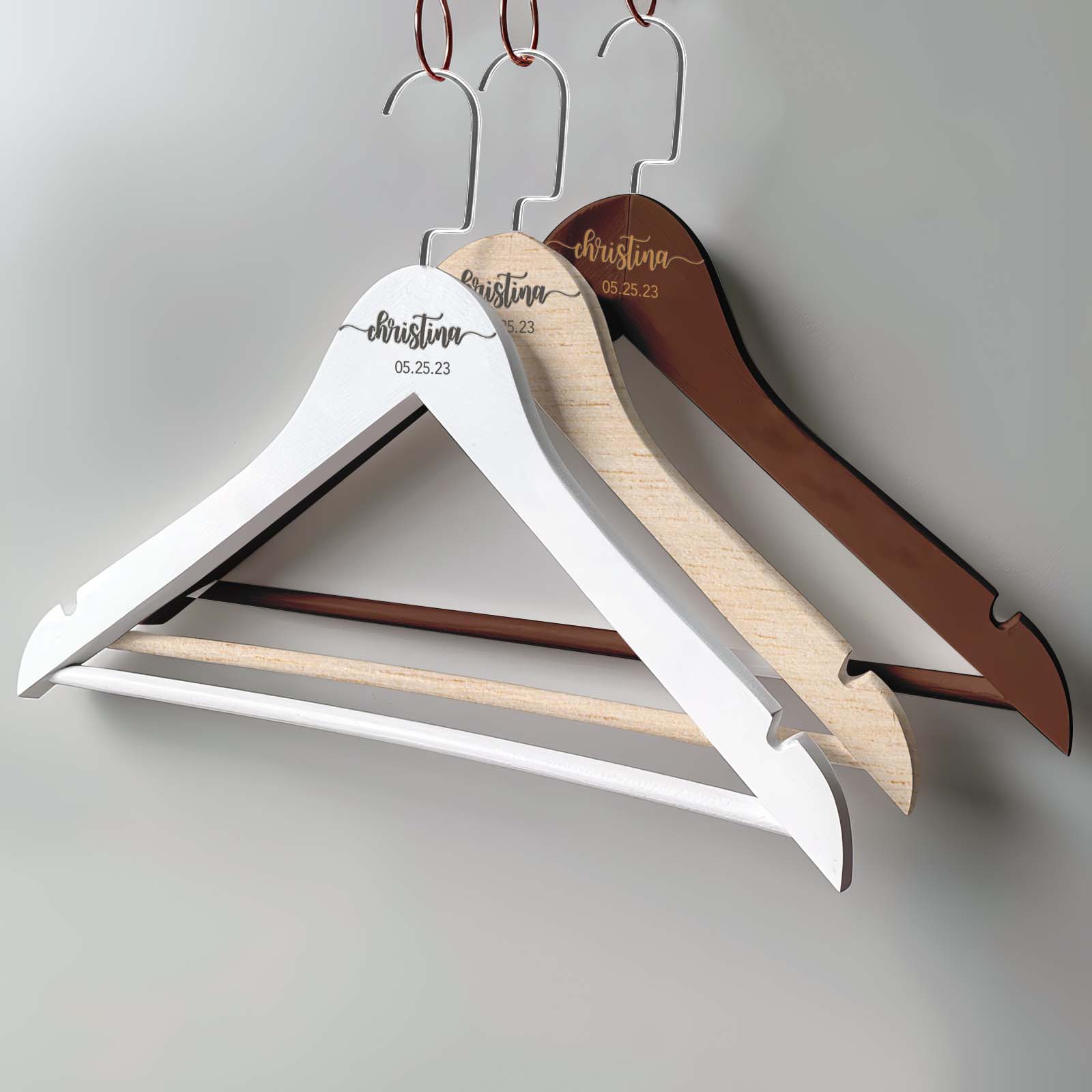 Personalized Bridesmaid Hangers Wedding Hanger Custom Wooden Engraved Hanger Bridal Dress Hanger Wedding Name Hangers - Image 2