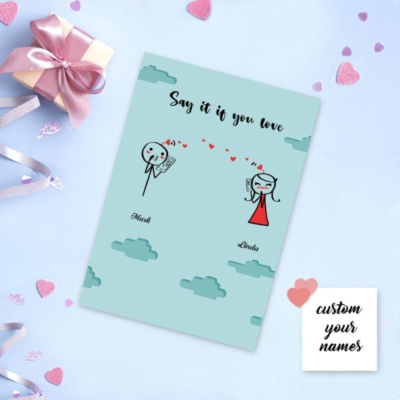 Personalized Valentine’s Day Card Custom Names Card Greeting Card Say it If You Love