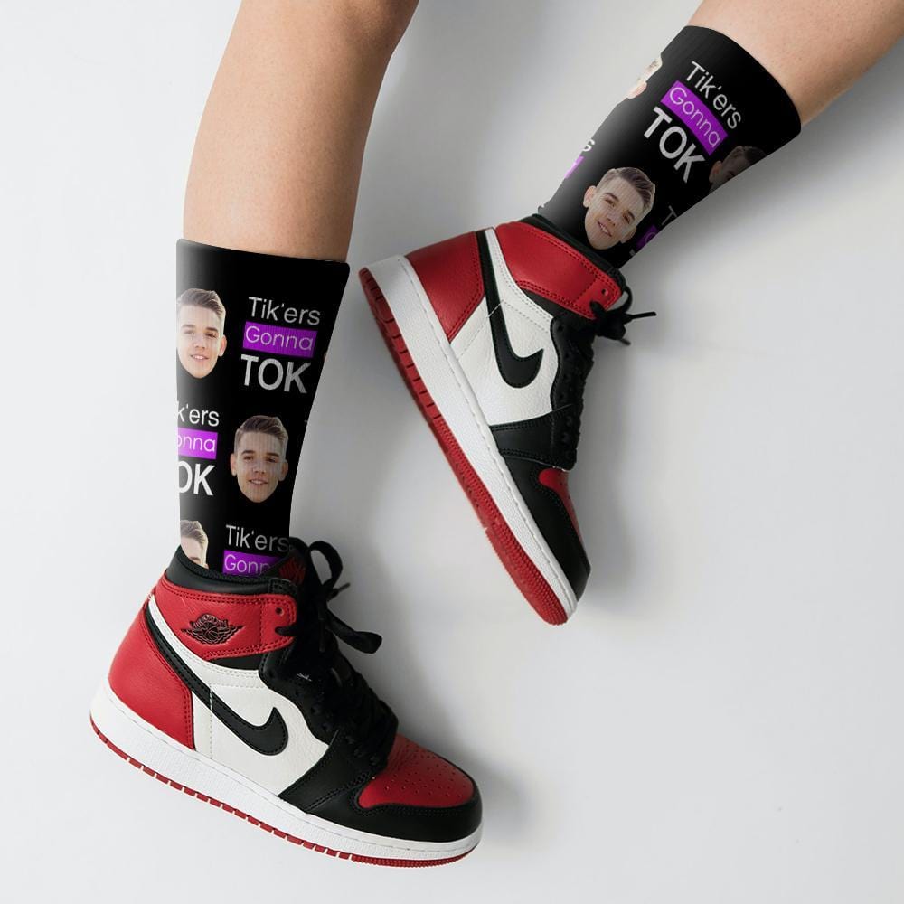 Tiktok Socks Personalised Face Socks Gifts For TikTok Lovers Tikers Gonna Tok - Image 2