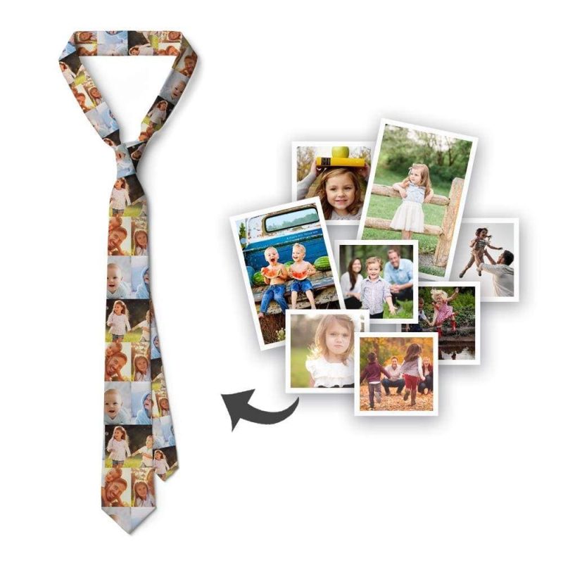 Father’s Day Ties Personalized Photo Tie Pictute Collage Tie Fathers Day Gifts