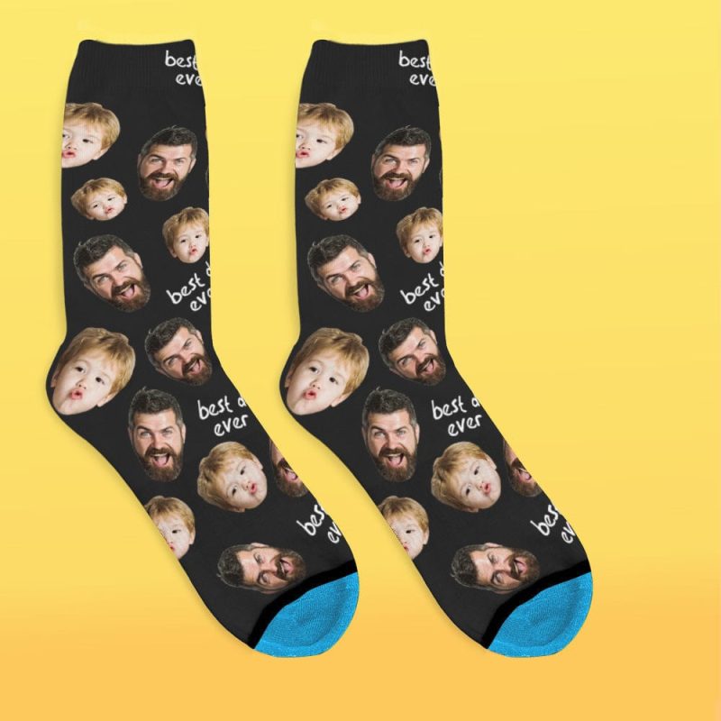 Father’s Day Socks Custom Face Socks 3D Digital Printed Socks Add Pictures and Name – Best Dad Ever