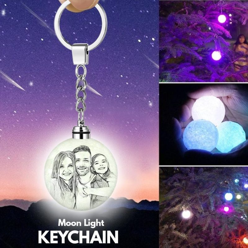 Photo Moon Lamp Keychain Custom 3D Printed Gifts for Mother’s Day