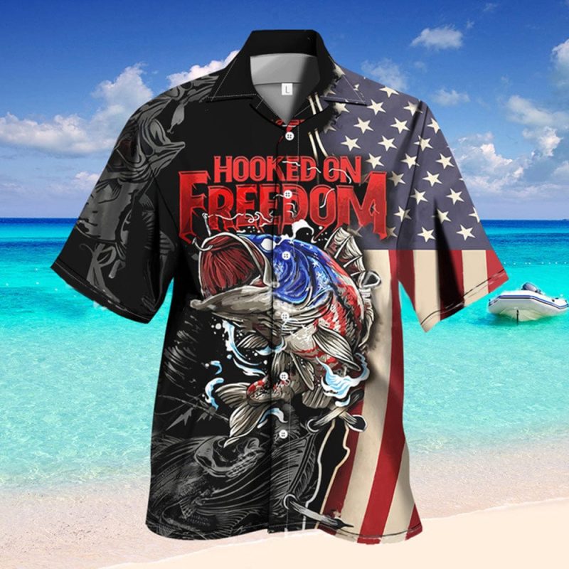 Men’s Patriotic Hawaiian Shirts USA Flag Independence Day Shirts – HOOKED ON FREEDOM