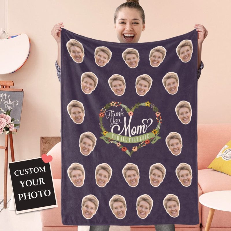 Mother’s Day Blanket Custom Face Blanket Best Mother’s Day Gifts for Mom