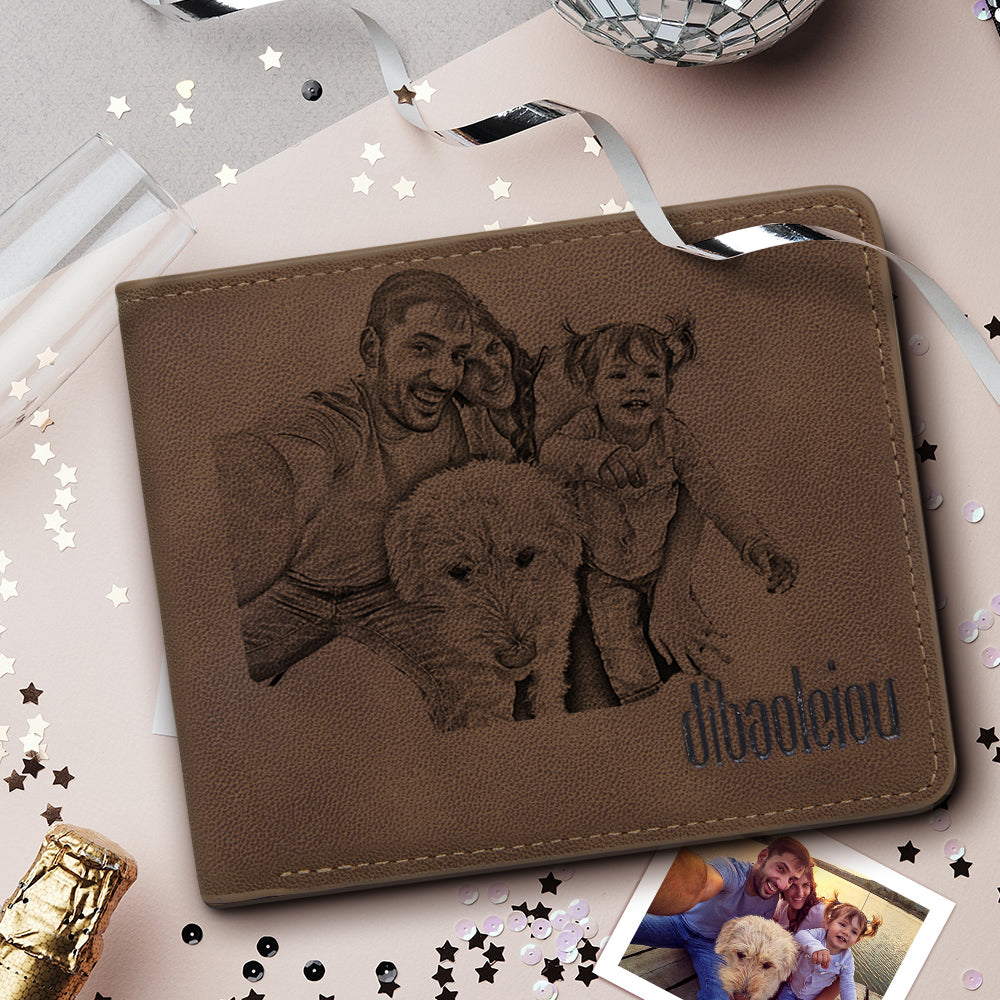 Men's Custom Photo Wallet - Best Gift For Family