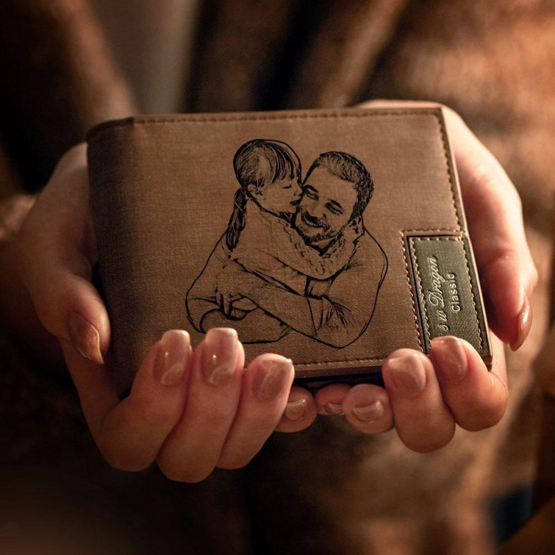 Gifts For Dad – Custom Photo Engraved Wallet