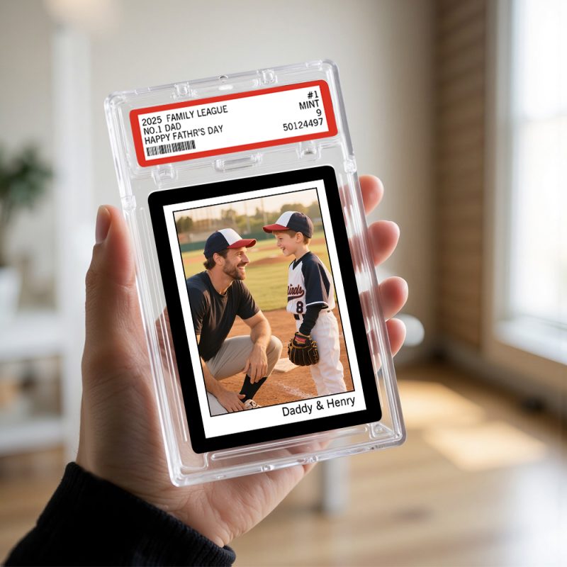 Custom Poke Card Portrait From Photo Personalized Family Card with Custom Text & Photo Special Gift for Dad Kids Couples or FriendsUS