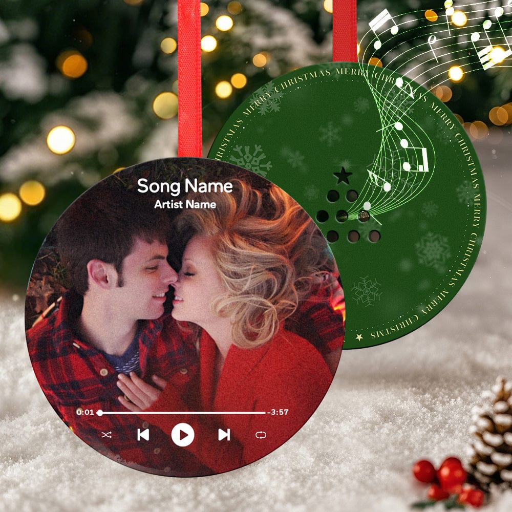 Custom Music and Photo Christmas Ornaments Play Music Relive Cherished Memories