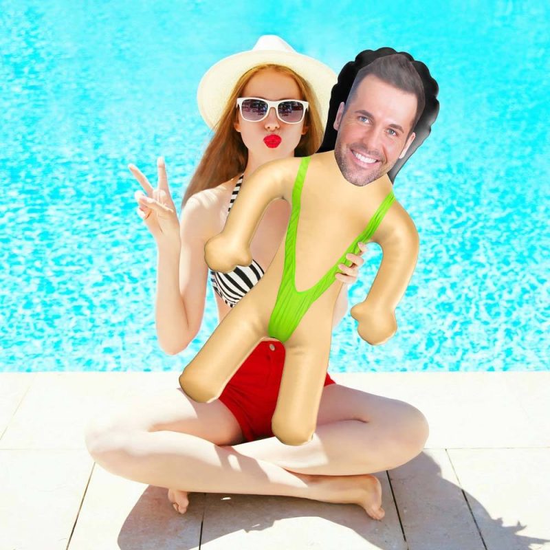 Personalized Mankini Blow Up Dolls Funny Inflatable Doll Unique Bachelorette Pool Party Gift