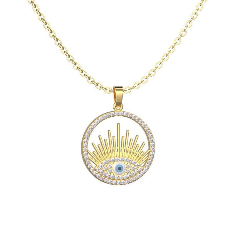 Devil’s Eye Pendant Necklace with Zircon Unique Gifts for Friends