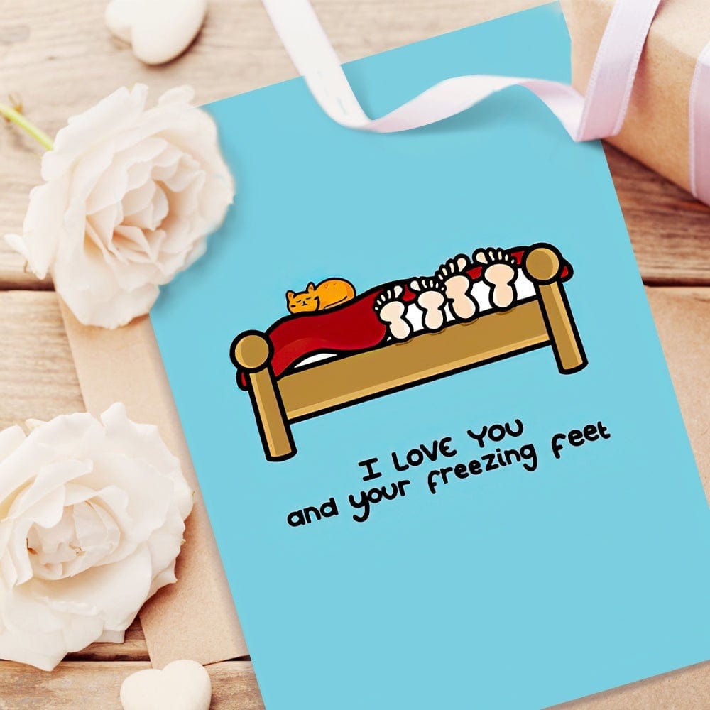 I Love You and Your Freezing Feet Valentine's Day Greeting Card For Couple