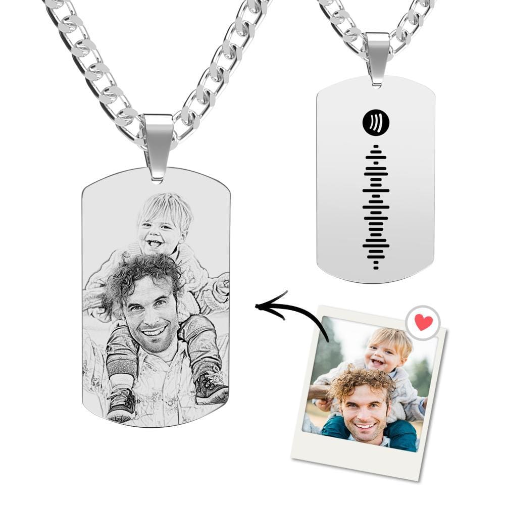 Spotify Necklace Custom Engrave Music Code Necklace Photo Necklace Gift For Girlfriend