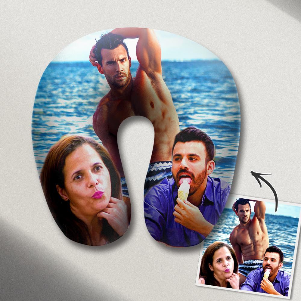 Custom Neck Pillow Travel Pillow with Photo Gag Gifts Christmas Gifts For Men
