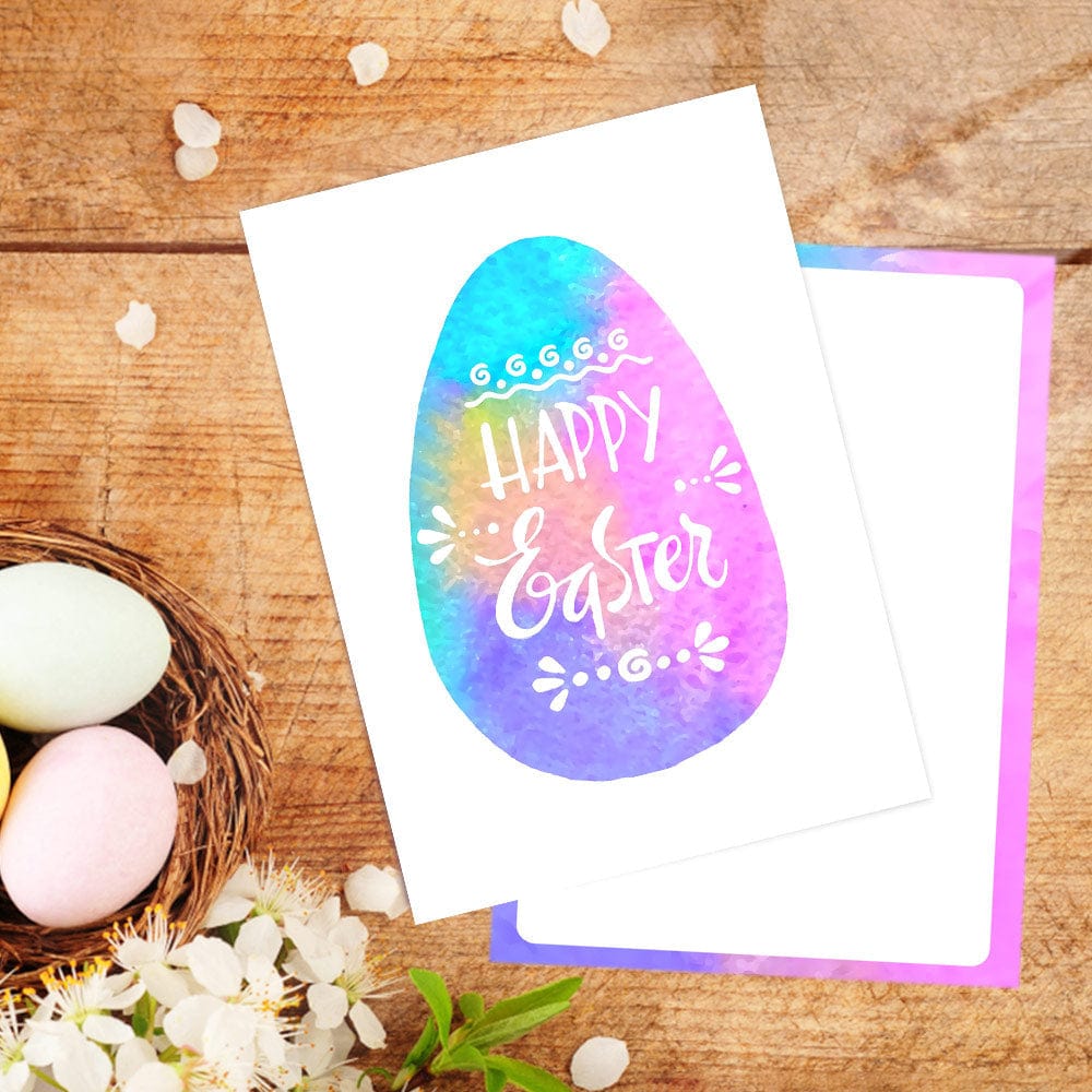 Colorful Eggs Easter Card Happy Easter Card Greeting Card for Kids