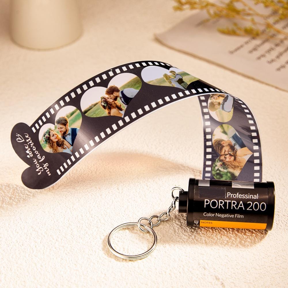 Custom Engraved Photo Film Keychain Camera Roll Creative Heart Gifts - Image 2