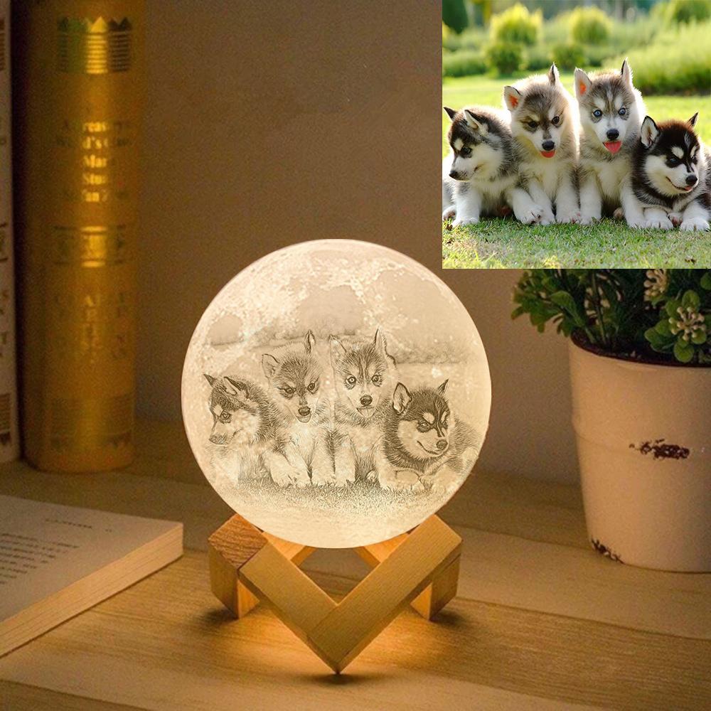 Pet Sympathy Gift Custom Moon Lamp - Touch Two Colors - Image 4