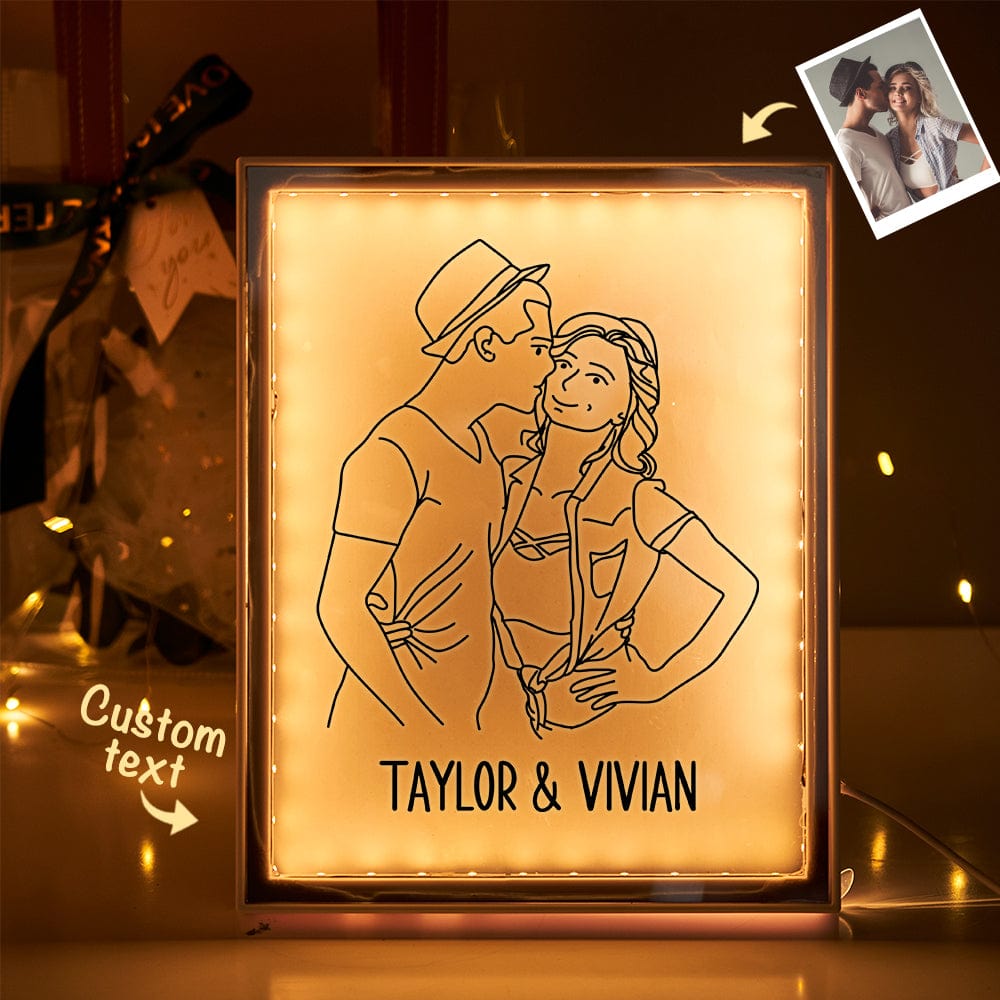 Custom Gift Portrait Night Light Photo Night Light Mirror Light Anniversary Gifts for Her