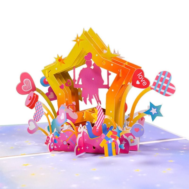 3D Creative Valentine’s Day Pop Up Card Romantic Star Pop Up Greeting Card