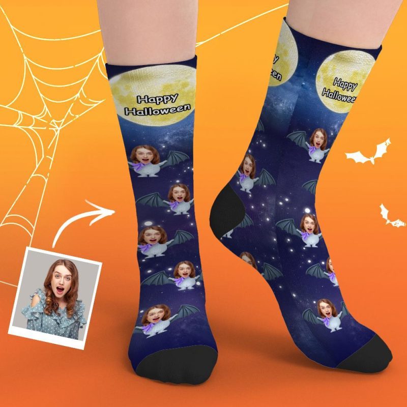 Halloween Face Socks Halloween Bat Face Socks Personalized Halloween Gifts 3 Sizes