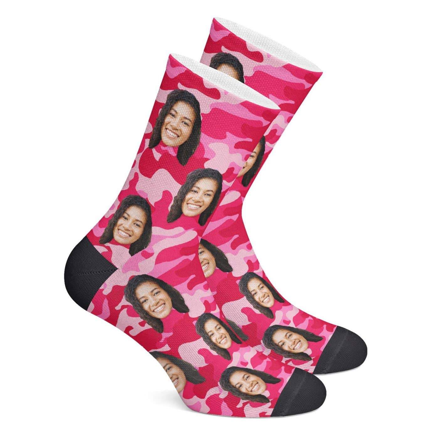 Girlfriend's Gift Custom Face Socks Girl's Gift - Camo Style