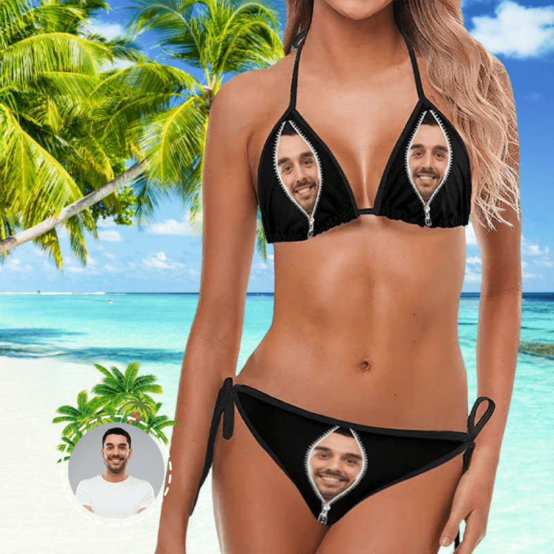 Custom Bikini With Husband Face Personalized Swimwear Women Funny Swimsuit Summer Gifts