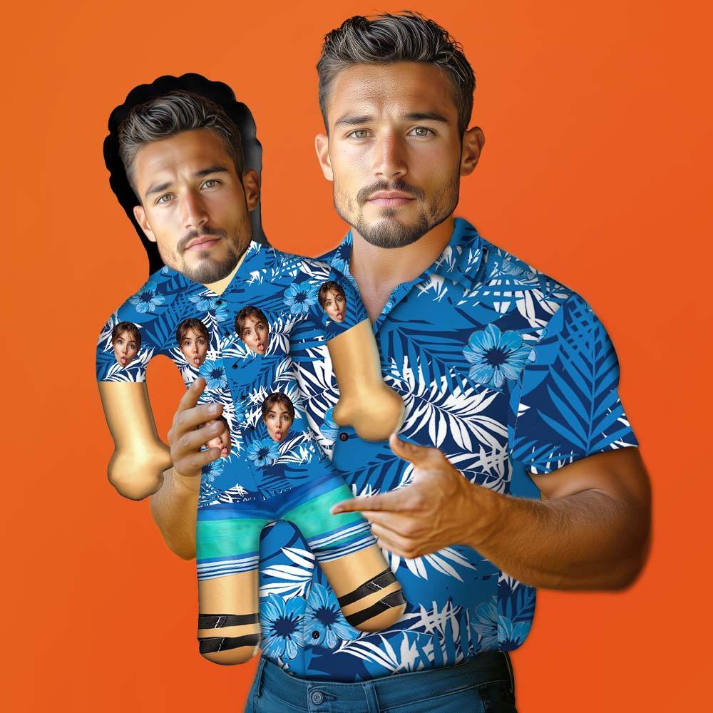 Personalized Blow Up Dolls Hawaiian Shirt Mountains Funny Inflatable Man Printed Face for Party Favors - Image 2