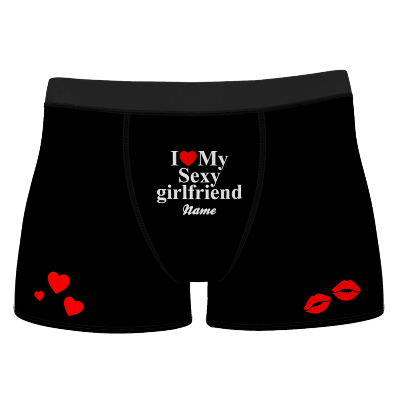 Funny Gift For Boyfriend Face Boxer – “I Love My Sexy Girlfriend”