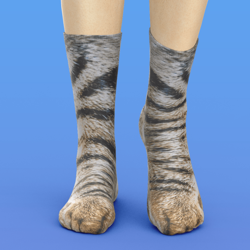 Funny 3D Print Animal Socks Feet Socks Funny Socks Gifts – Cat Paw