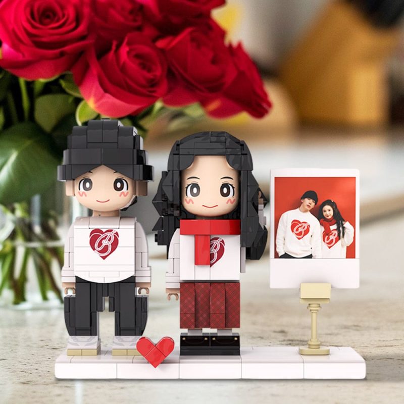 Customized Duddu Brick Figures Diy Handmade Gifts with Customized Figures Ornaments for Anniversary