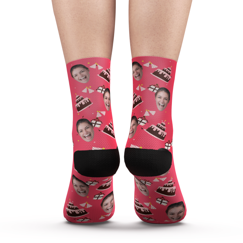 Custom Photo Socks Birthday Gift Face Mash With Your Text Socks