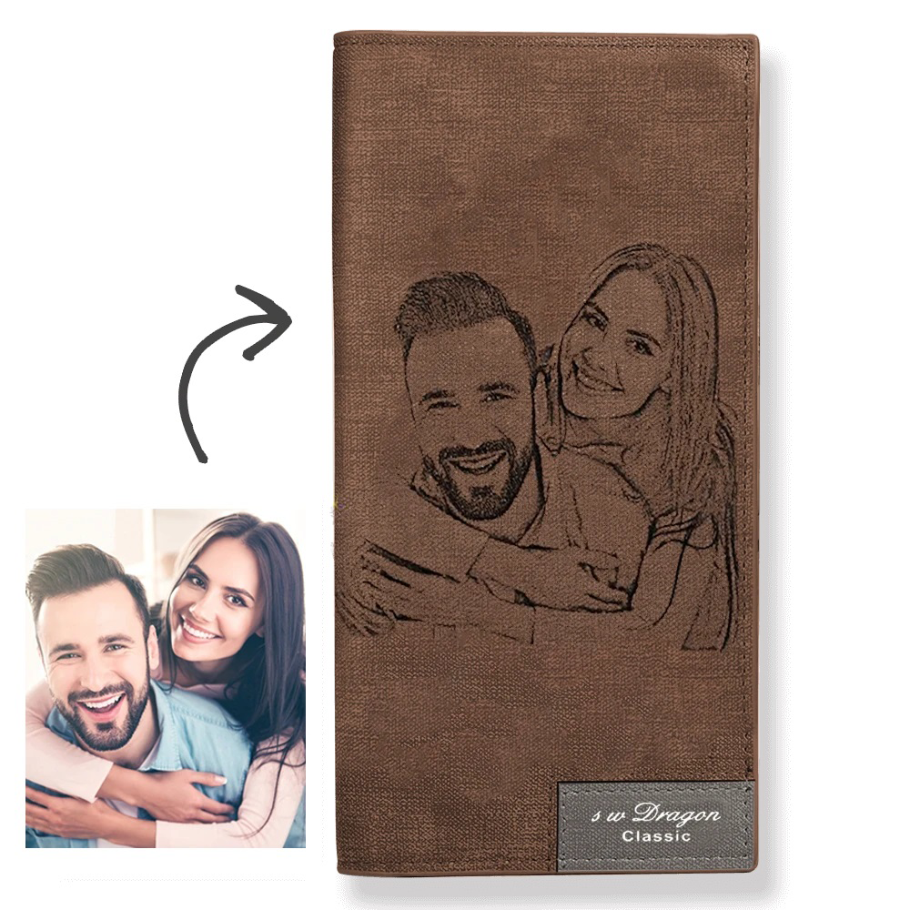 Gifts For Woman - Custom Photo Wallet Couple Bifold Long Style Wallet