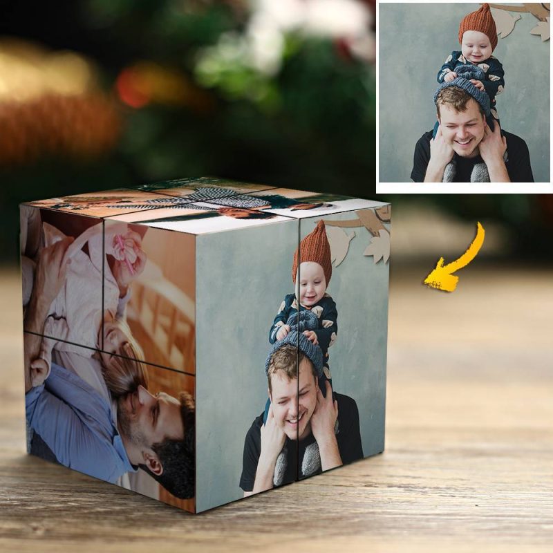 Personalized Photos Infinity Cube Magic Photo Cube Flipping Cube Gifts For Dad