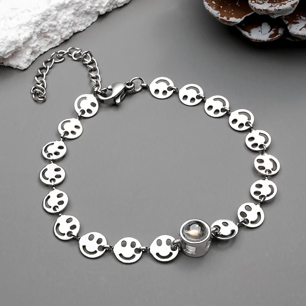 Custom Projection Bracelet Smiley Chain Love Gift for Couple - Image 2