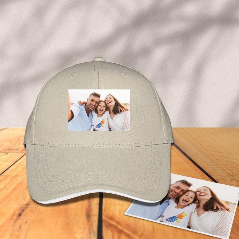 Custom Photo Baseball Cap Khaki Valentine’s Day Gifts