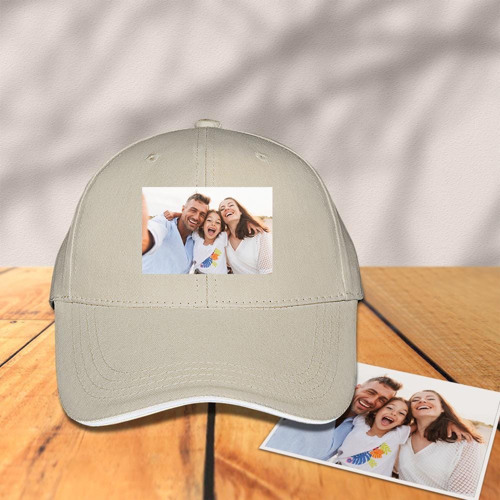 Custom Photo Baseball Cap Khaki Valentine's Day Gifts