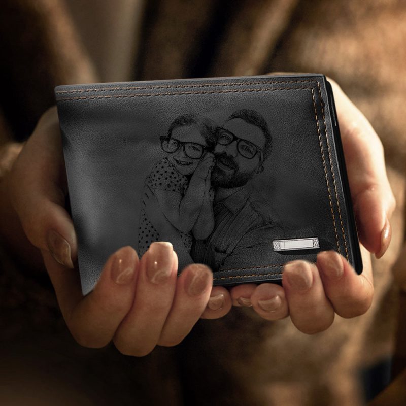 Custom Engraved Photo Wallet Men’s Wallet Gifts For Father