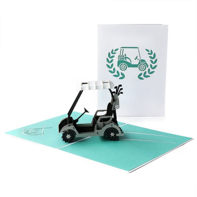 Father’s Day 3D Pop Up Card Golf Cart Greeting Card for Dad