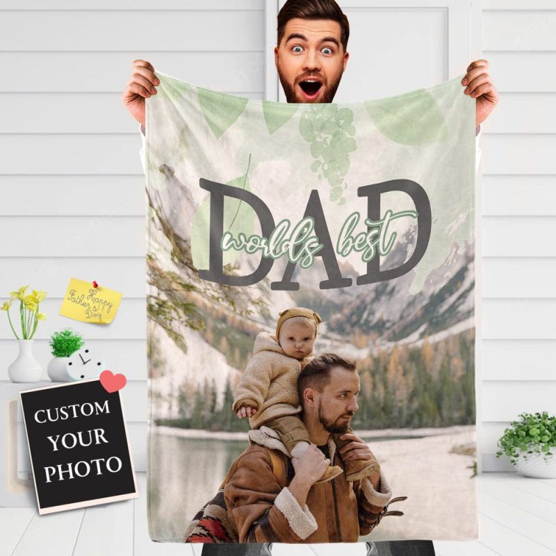 Father’s Day Blanket Custom Father’s Day Blanket with Photo the Best Gift for Dad