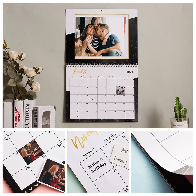 GiftLAB Custom Wall Calendar Personalized Wall Calendar Christmas Gifts New Year Gifts